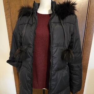 Via Spiga Fur Trim Down Jacket